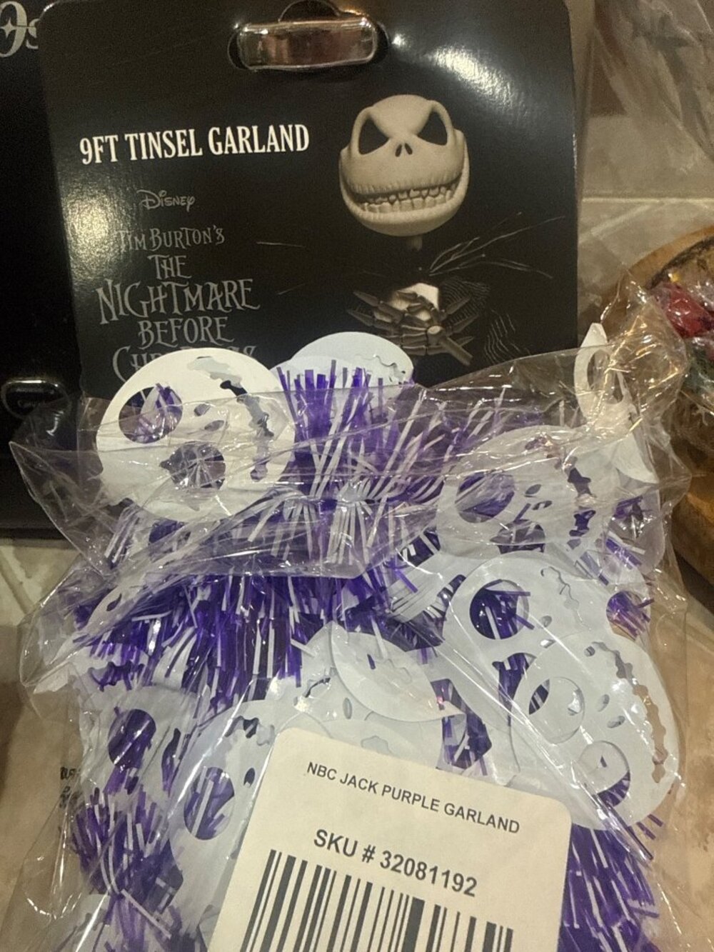 Halloween decor garland-Disney Tim Burtons The Nightmare Before Christmas 9ft Ja